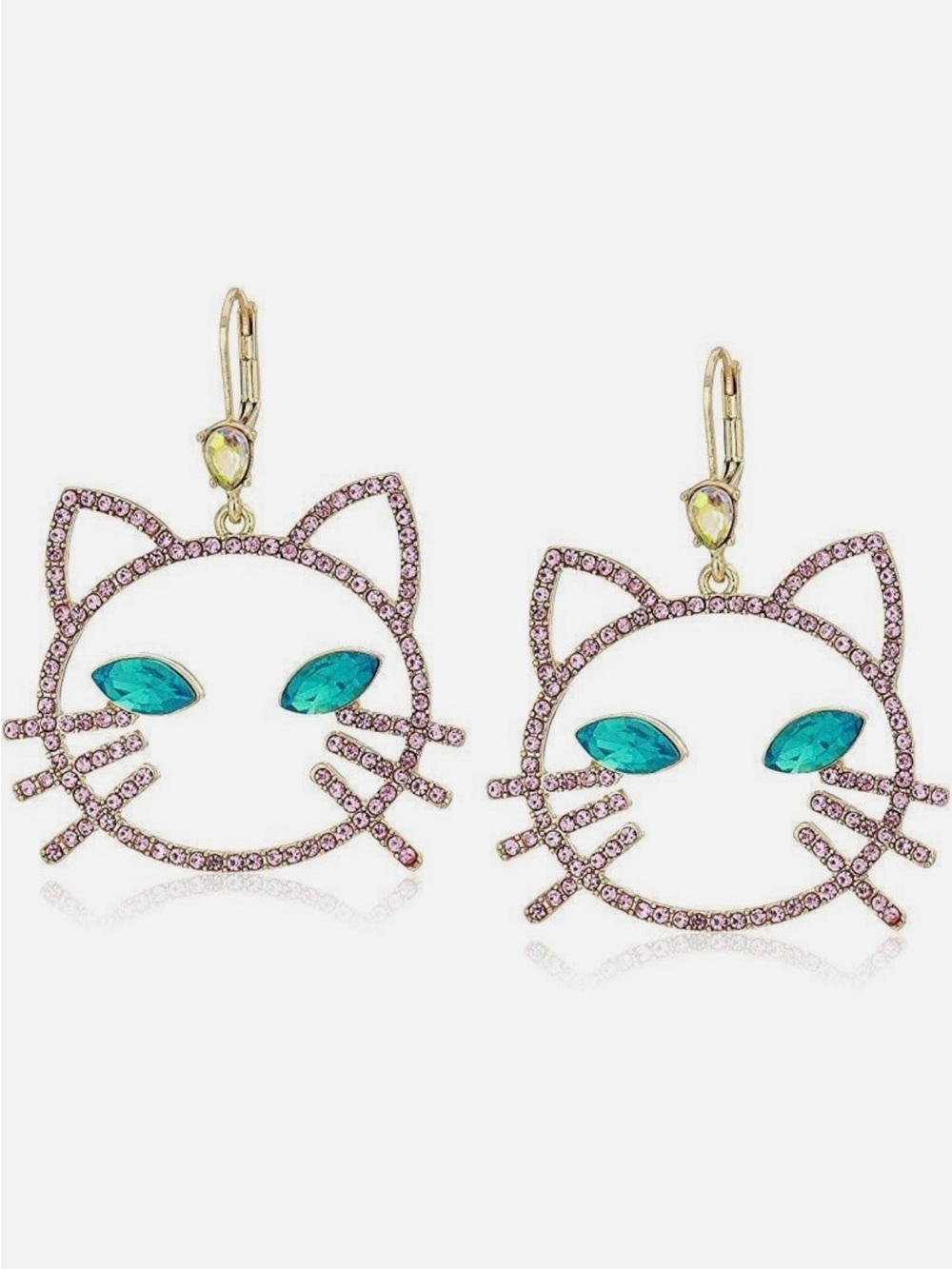 Betsey Johnson Cat Rose Gold Earrings
